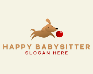 Cute Dog Ball logo design