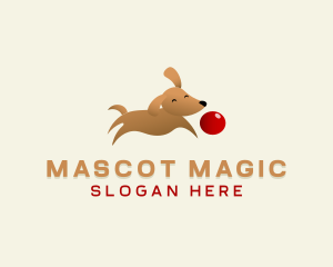 Cute Dog Ball logo design