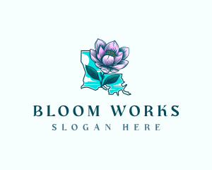 Louisiana Magnolia Flower logo design