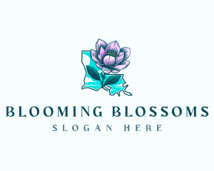 Louisiana Magnolia Flower logo design