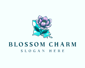 Louisiana Magnolia Flower logo design