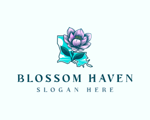 Louisiana Magnolia Flower logo design