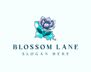 Louisiana Magnolia Flower logo design