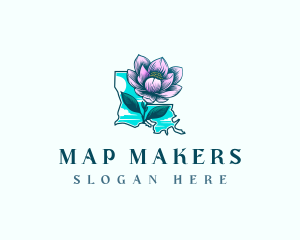 Louisiana Magnolia Flower logo design