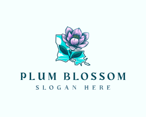 Louisiana Magnolia Flower logo design