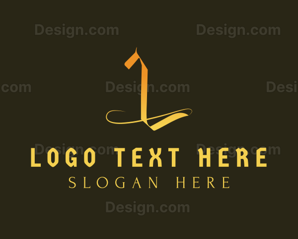 Golden Elegant Letter L Logo