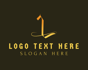 Golden Elegant Letter L logo