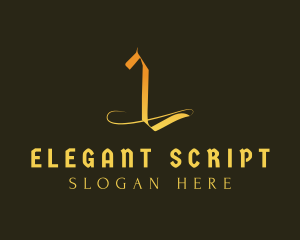 Golden Elegant Letter L logo
