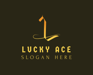 Golden Elegant Letter L logo design