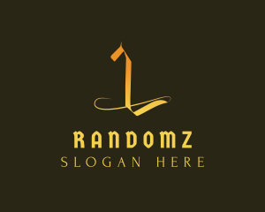 Golden Elegant Letter L logo