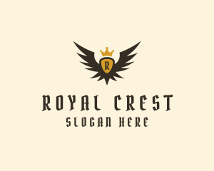 Winged Medieval Crest logo design