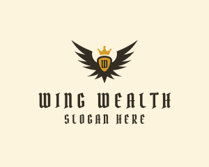 Winged Medieval Crest logo design