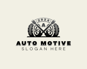 Auto Tire Wheels logo design