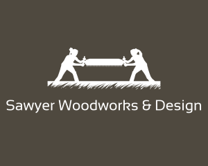 Lumberjack Woodwork Saw logo design