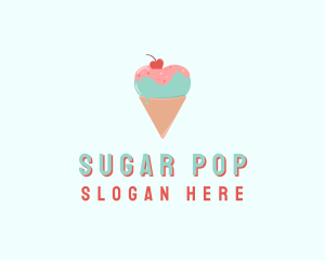 Heart Ice Cream  logo design