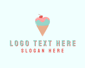 Sugar - Heart Ice Cream logo design
