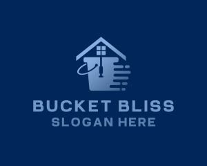 Home Cleaning Bucket logo design