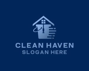 Home Cleaning Bucket logo design