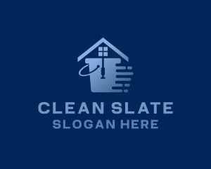 Home Cleaning Bucket logo design