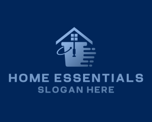 Home Cleaning Bucket logo design