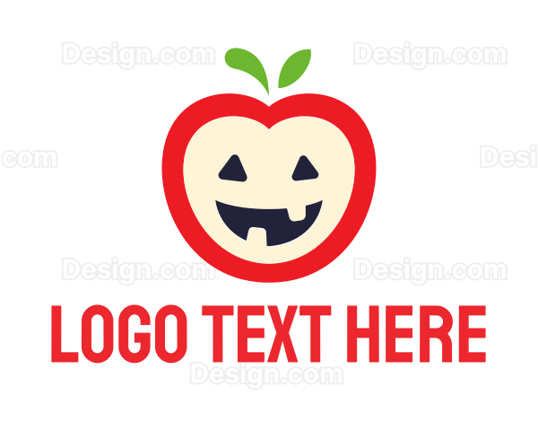 Halloween Fruit Apple Logo