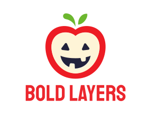 Halloween Fruit Apple logo design