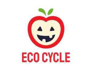 Halloween Fruit Apple logo design