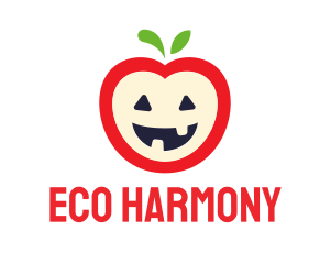 Halloween Fruit Apple logo design