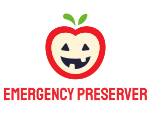 Halloween Fruit Apple logo design