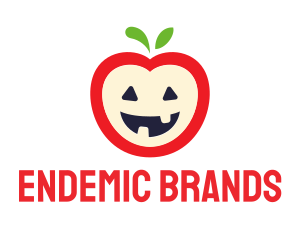 Halloween Fruit Apple logo design