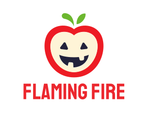 Halloween Fruit Apple logo design