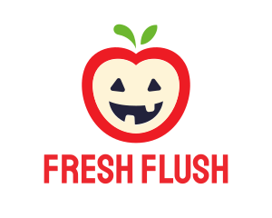 Halloween Fruit Apple logo design