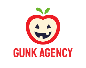 Halloween Fruit Apple logo design