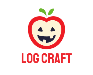 Halloween Fruit Apple logo design