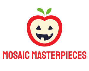 Halloween Fruit Apple logo design