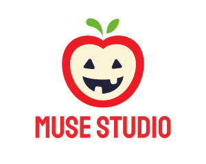 Halloween Fruit Apple logo design