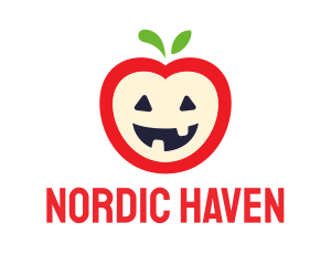 Halloween Fruit Apple logo design