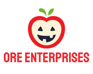 Halloween Fruit Apple logo design