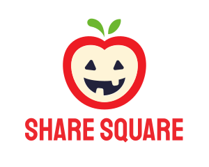 Halloween Fruit Apple logo design