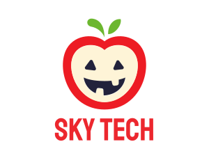 Halloween Fruit Apple logo design