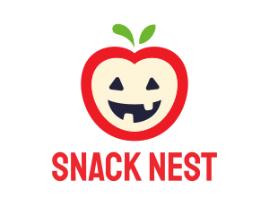 Halloween Fruit Apple logo design