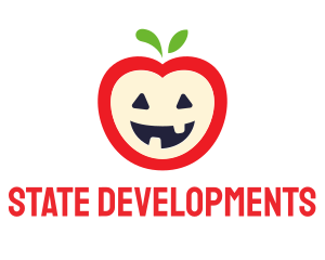 Halloween Fruit Apple logo design