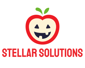 Halloween Fruit Apple logo design