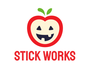 Halloween Fruit Apple logo design