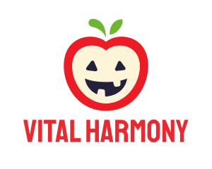 Halloween Fruit Apple logo design