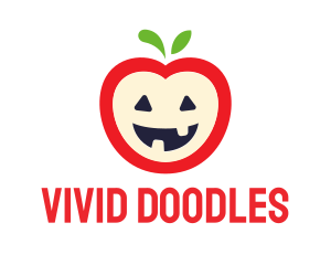 Halloween Fruit Apple logo design