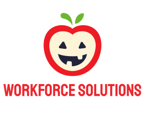 Halloween Fruit Apple logo design