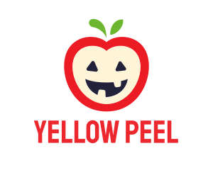 Halloween Fruit Apple logo design