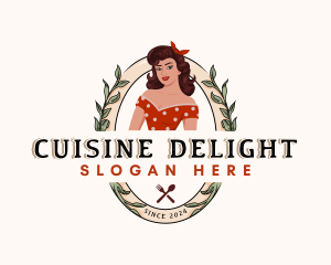 Pinup Woman Restaurant logo design