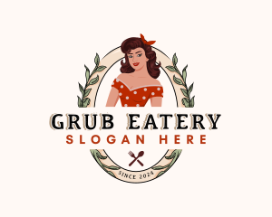 Pinup Woman Restaurant logo design